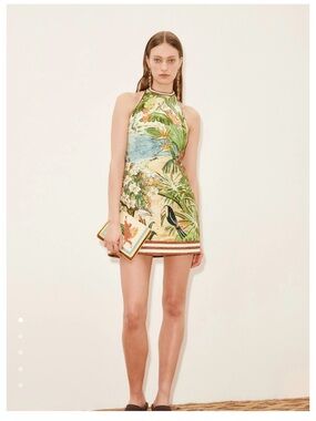 Alemais Toucan Tango Halter Mini dress